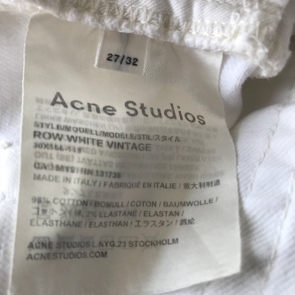 Acne Studios Women’s Row White Vintage Jean - Picture 6 of 6
